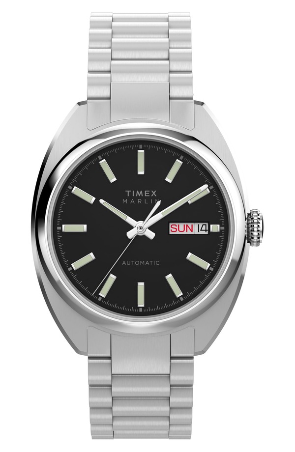 タイメックス メンズ アクセサリー 腕時計 Timex Marlin Draper Automatic Bracelet Watch 37mm STAINLESSTEEL|ReVida 店