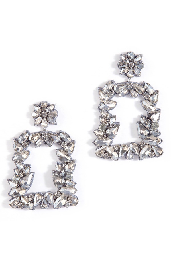 ディーパ グアナーニ レディース アクセサリー ピアス・イヤリング Deepa Gurnani Anushka Mixed Cut Crystal Drop Earring sILVER シルバー｜ReVida 店