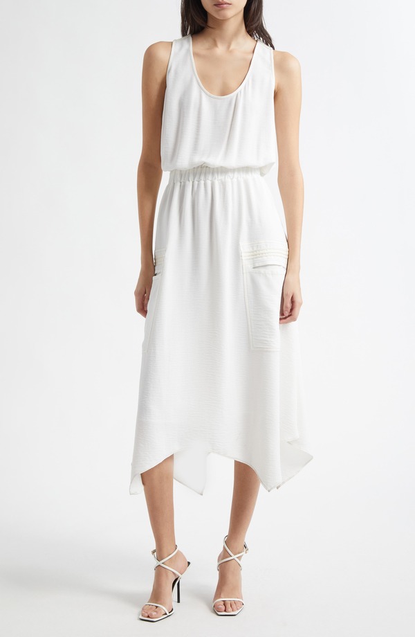 レイミー ブルック レディース トップス ワンピース ノースリーブ Ramy Brook Hallie Sleeveless Handkerchief Hem Dress IVORY アイボリー|ReVida 店