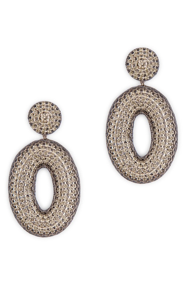ディーパ グアナーニ レディース アクセサリー ピアス・イヤリング Deepa Gurnani Odeya Crystal Drop Earrings GUNMETAL ガンメタル|ReVida 店