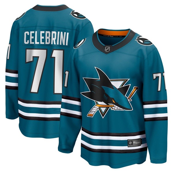 ファナティクス メンズ トップス シャツ ジャージー Men's Fanatics Macklin Celebrini Teal San Jose Sharks Home Breakaway Jersey Teal ティール|ReVida 店