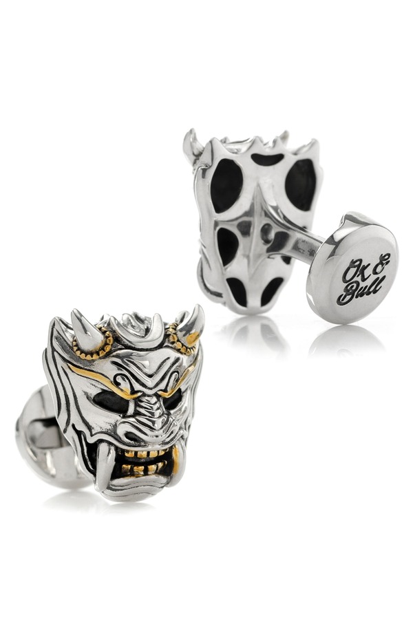 カフリンク メンズ アクセサリー カフスボタン Cufflinks, Inc. Samurai Mask Cuff Link sILVER シルバー|ReVida 店