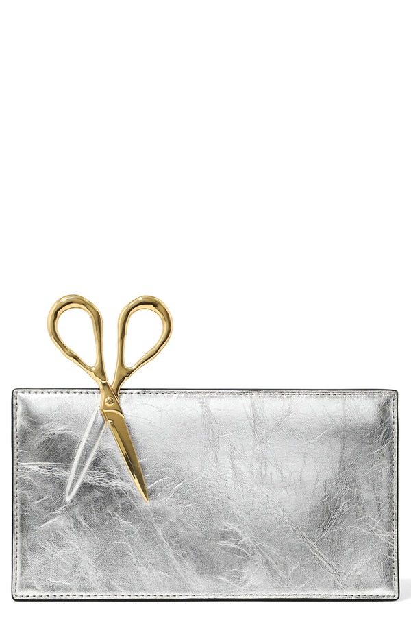 アレクシス ビッター レディース バッグ プチ レザー Alexis Bittar The Petite Scissor Leather Clutch SILVER シルバー|ReVida 店