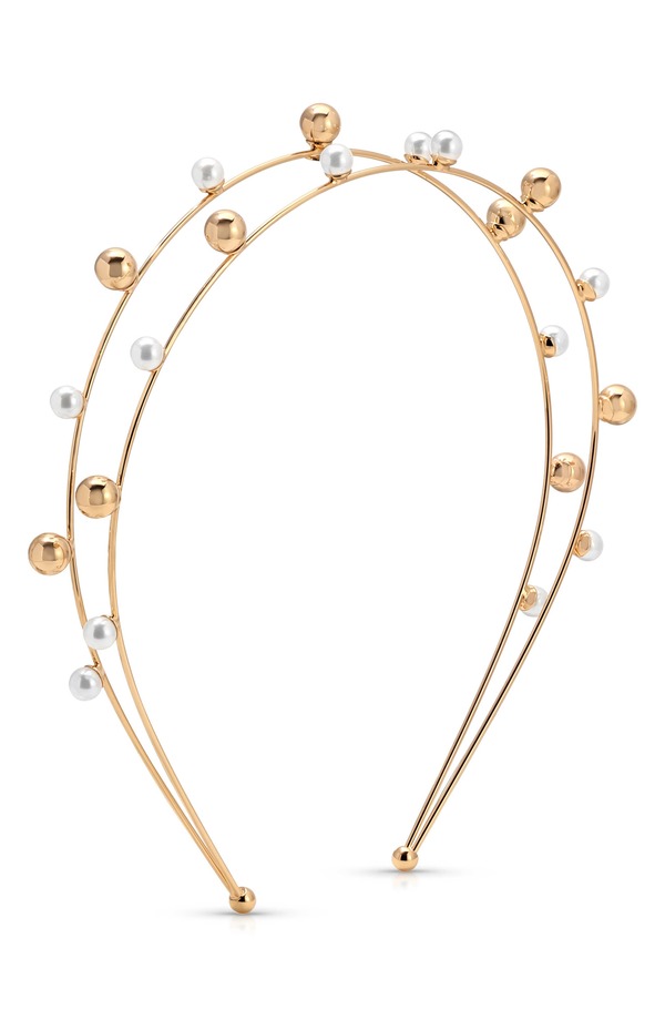 エティカ レディース アクセサリー Ettika Faux Pearl Bubble Headband GOLD ゴールド|ReVida 店