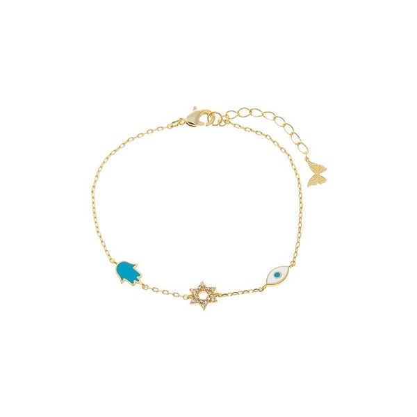 バイ アディナ エデン レディース アクセサリー ブレスレット・バングル・アンクレット BY ADINA EDEN Turquoise Jewish Charms Braceleturquoise ターコイズ|ReVida 店