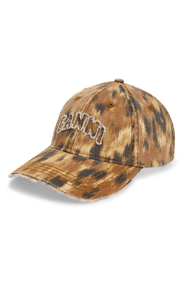 ガニー レディース アクセサリー 帽子 コットン キャップ Ganni Washed Organicotton Canvas Baseball Cap ARGAN OIL｜ReVida 店