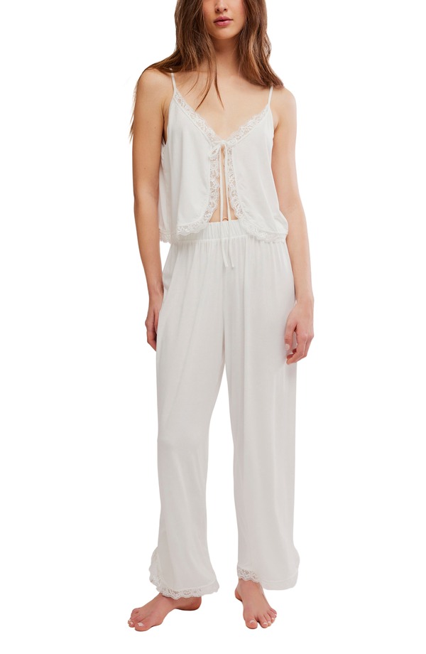 フリーピープル レディース アンダーウェア ナイトウェア Free People Sleeplessummer Pajama Set LATE SNOW COMBO｜ReVida 店