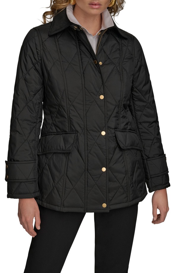 ダナ キャラン ニューヨーク レディース アウター ジャケット・ブルゾン キルティング Donna Karanew York Wateresistant Quilted Barn Jacket Black ブラック