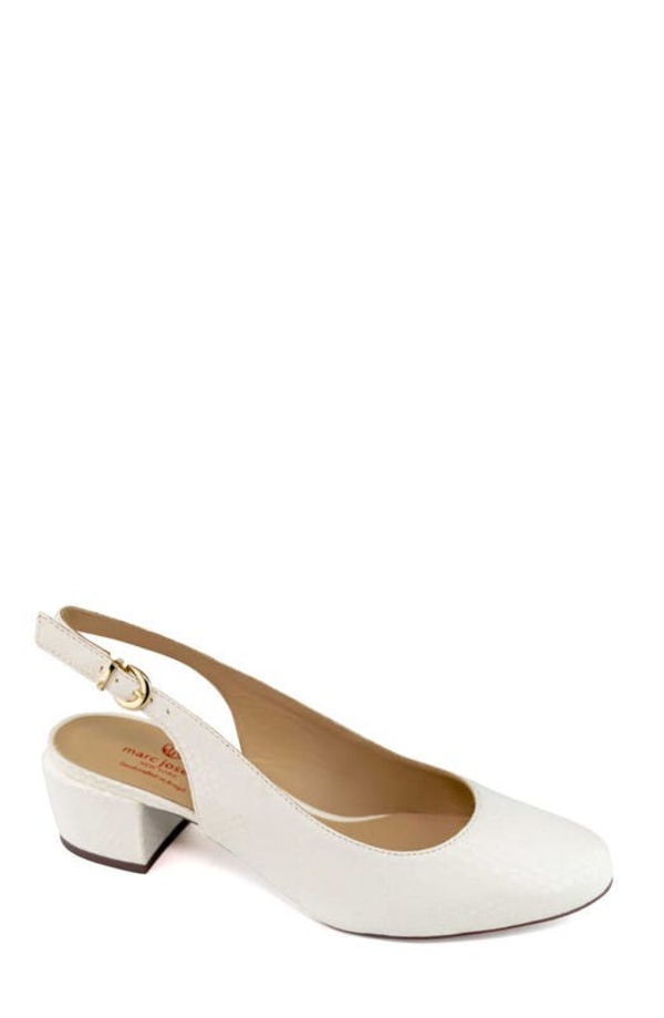 マークジョセフニューヨーク レディース シューズ パンプス なめし革 Marc Joseph New York Broad St Slingback Leather Pump White Snake 白いこと