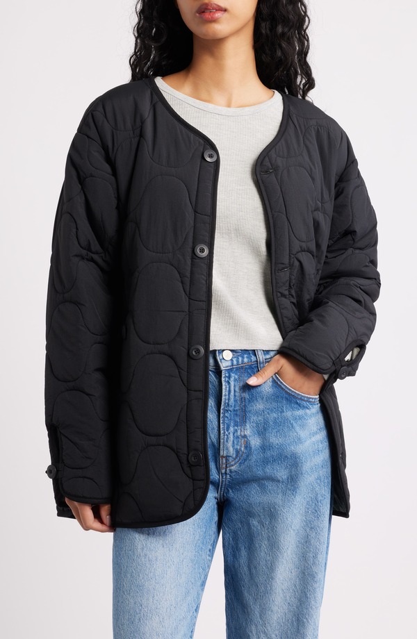 アルファインダストリーズ レディース アウター ジャケット・ブルゾン キルティング Alpha Industries Reversible ALS/92 Mod Quilted Liner Jacket Black ブラック