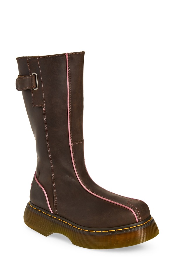 ドクターマーチン レディース シューズ ブーツ・レインブーツ プラットフォームブーツ プラットフォーム Dr. Martens Buzz Hi Platform Boot Dark Brown ブラウン｜ReVida 店