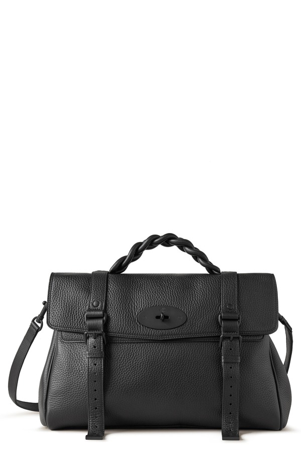 マルベリー レディース バッグ レザー Mulberry Oversized Alexa Tonaleather Satchel BLACK ブラック｜ReVida 店