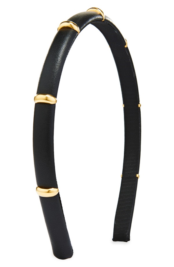 エル・エリクソン レディース アクセサリー レザー フェイクレザー L. Erickson Chiara Faux Leather Headband BLACK ブラック｜ReVida 店