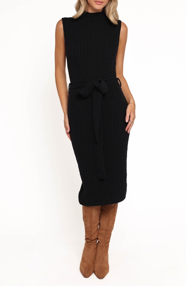 ペタルアンドパップ レディース トップス ワンピース ミディ セーター ノースリーブ Petal & Pup Wembley Sleeveless Midi Sweater Dress BLACK ブラック｜ReVida 店 19,066円