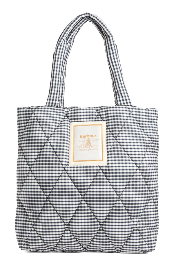 バブアー レディース バッグ ギンガムチェック キルティング ギンガム Barbouriah Gingham Diamond Quilted Tote GINGHAM CHECK チェック｜ReVida 店