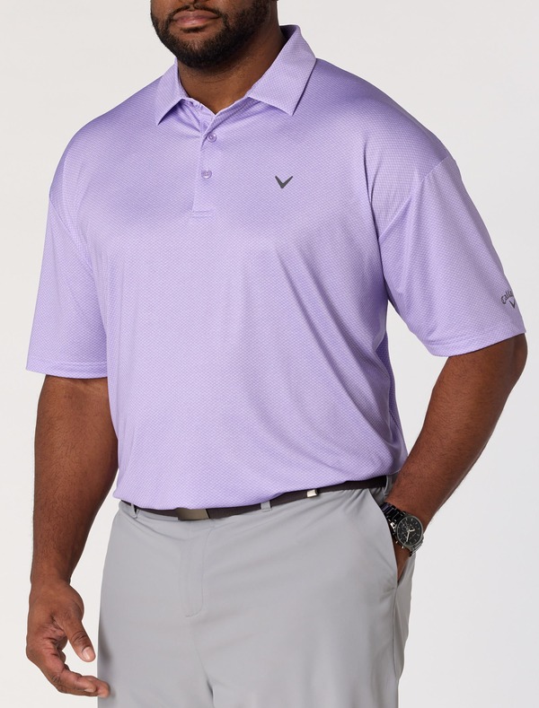 キャラウェイ メンズ トップス ポロシャツ プリントール Callaway Big & Tall Geometric Heather Print Patterned Polo Shirt (Big Tall) SAND VERBENA サンド｜ReVida 店
