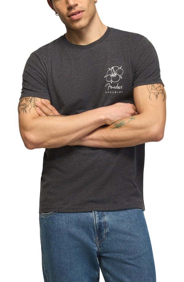 ラッキーブランド メンズ トップス Tシャツ グラフィック Lucky Brand Fender Ukuleles Graphic T-Shirt JET BLACK ブラック｜ReVida 店