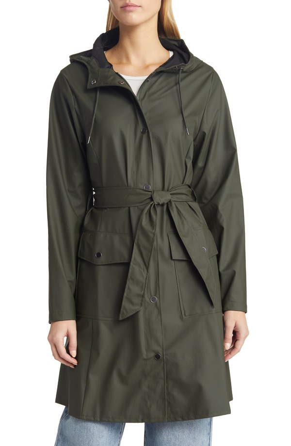 レインズ レディース アウター コート ジャケット Rains Curve Waterproof Belted Jacket 03 GREEN グリーン|ReVida 店