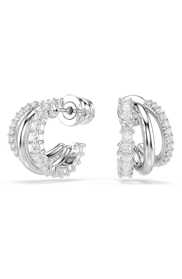 スワロフスキー レディース アクセサリー ピアス・イヤリング Swarovski Hyperbola Hoop Earrings WHITE/ SILVER ホワイト|ReVida 店