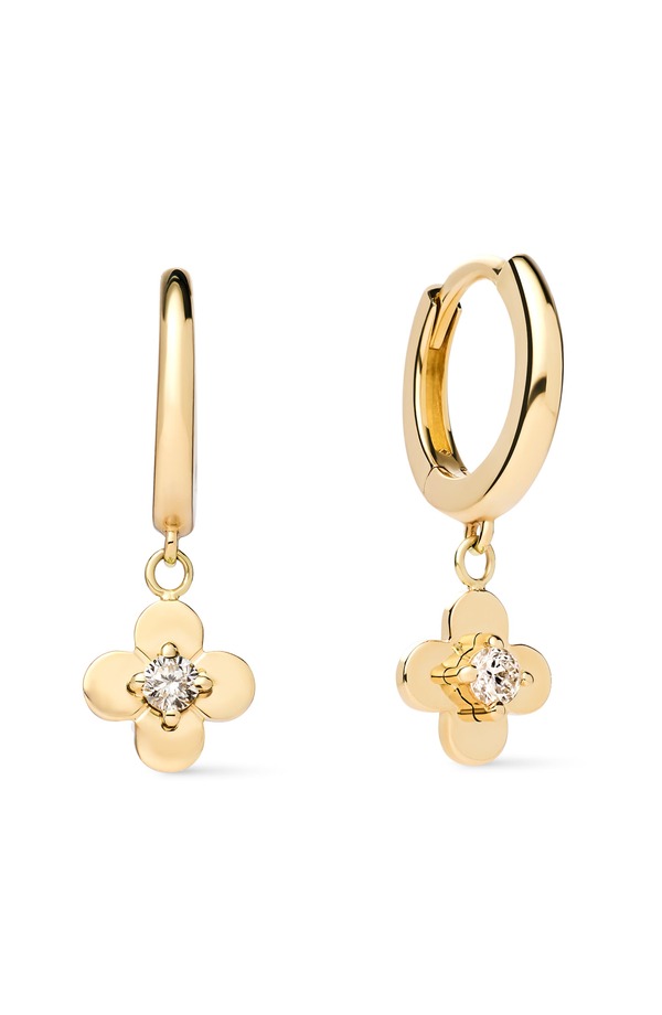 アナルイサ レディース アクセサリー ピアス・イヤリング ミニ Ana Luisa Solid Yellow Gold - Mini Flower Drop Earrings Diamond イエロー｜ReVida 店 86,240円