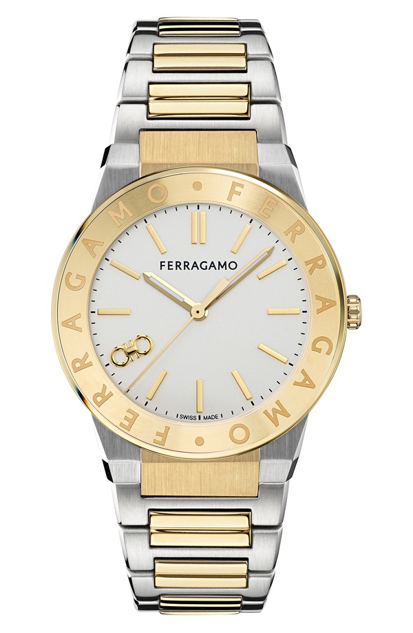 フェラガモ メンズ アクセサリー 腕時計 ロゴ FERRAGAMO Logo Two-Tone Bracelet Watch 41mm TWO TONE|ReVida 店