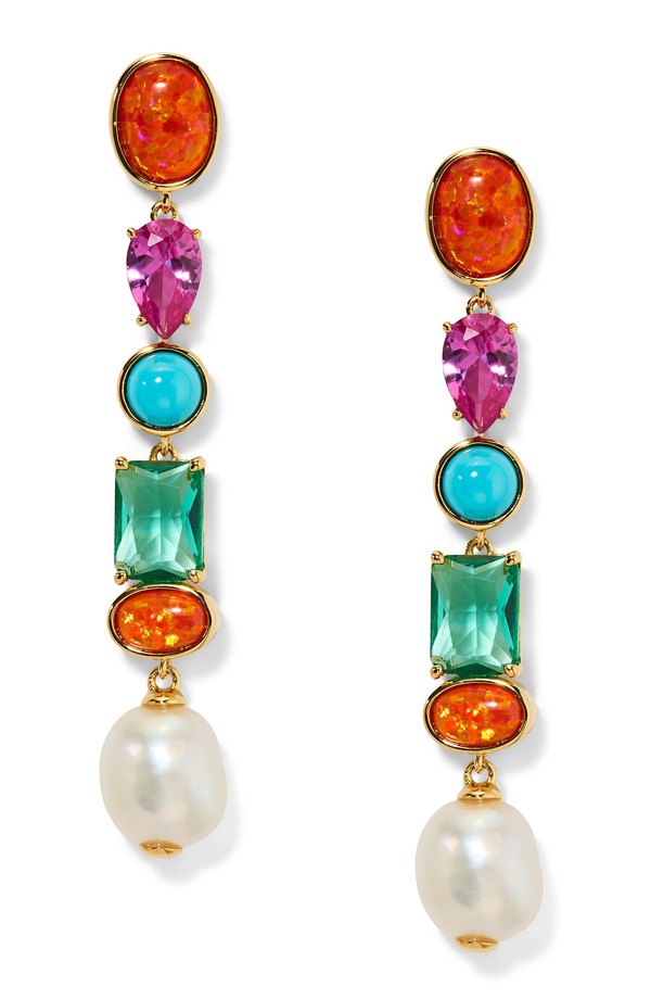 ナディール レディース アクセサリー ピアス・イヤリング Nadri Frieda Cubic Zirconia & Freshwater Pearlinear Drop Earrings GOLD ゴールド｜ReVida 店