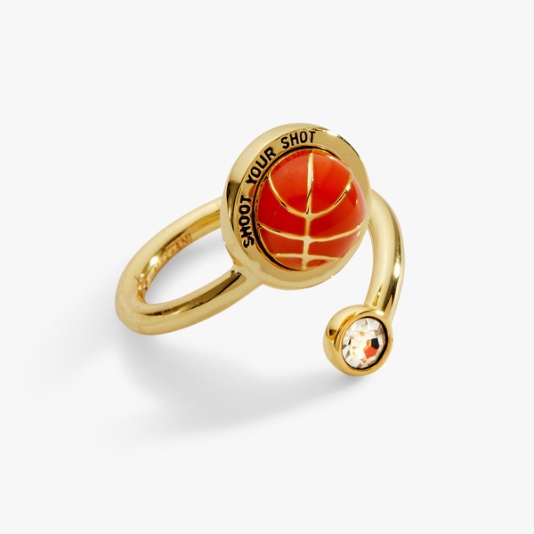 アレックスアンドアニ レディース アクセサリー 指輪 Alex and Ani 'Shoot Your Shot' Basketball Open Fidget Rin gold ゴールド|ReVida 店