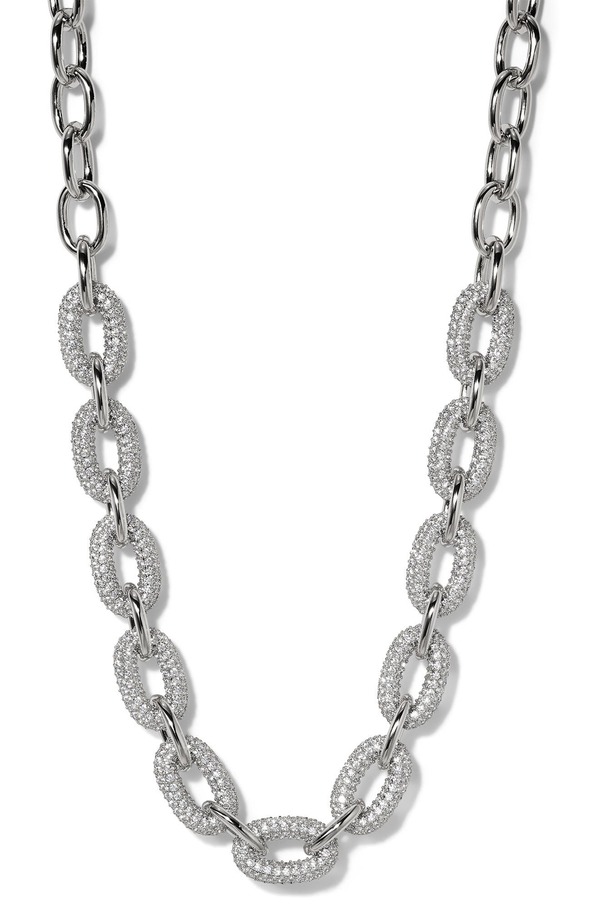 ナディール レディース アクセサリー ネックレス・チョーカー レース Nadri Alma Drama Pav Link Necklace RHODIUM|ReVida 店
