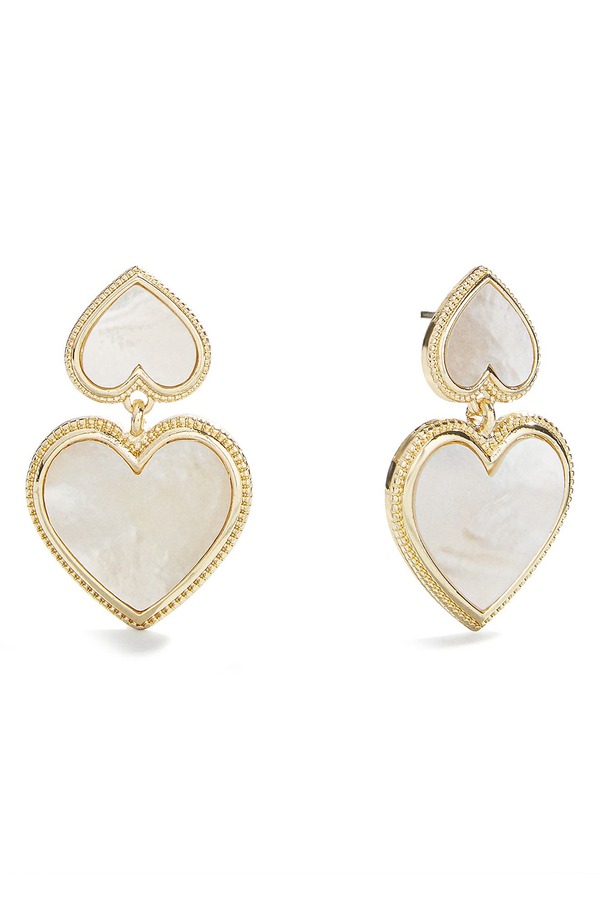 バウブルバー レディース アクセサリー ピアス・イヤリング BaubleBar Kimberly Faux Pearl Heart Drop Earrings WHITE ホワイト｜ReVida 店