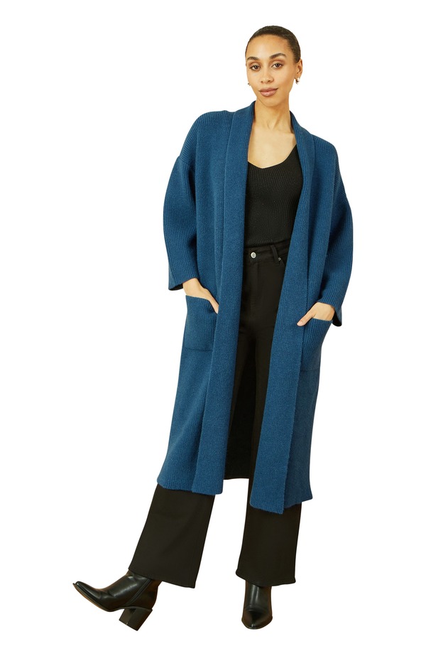 ユミキム レディース アウター パーカー・スウェット カーディガン ニット マキシ Yumi Knitted Maxi Cardigan Teal ティール｜ReVida 店
