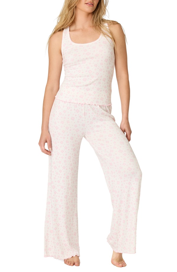 ピージェイサルベージ レディース アンダーウェア ナイトウェア ジャージー PJ Salvage Pretty Petalstretch Jersey PajamasWEET PINK ピンク｜ReVida 店