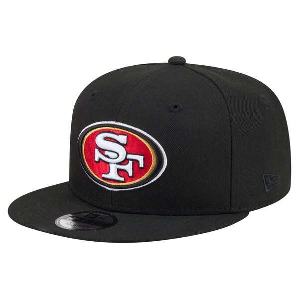 ニューエラ メンズ アクセサリー 帽子 Men's New Era Black San Francisco 49ers 9FIFTY Snapback Hat Black ブラック｜ReVida 店