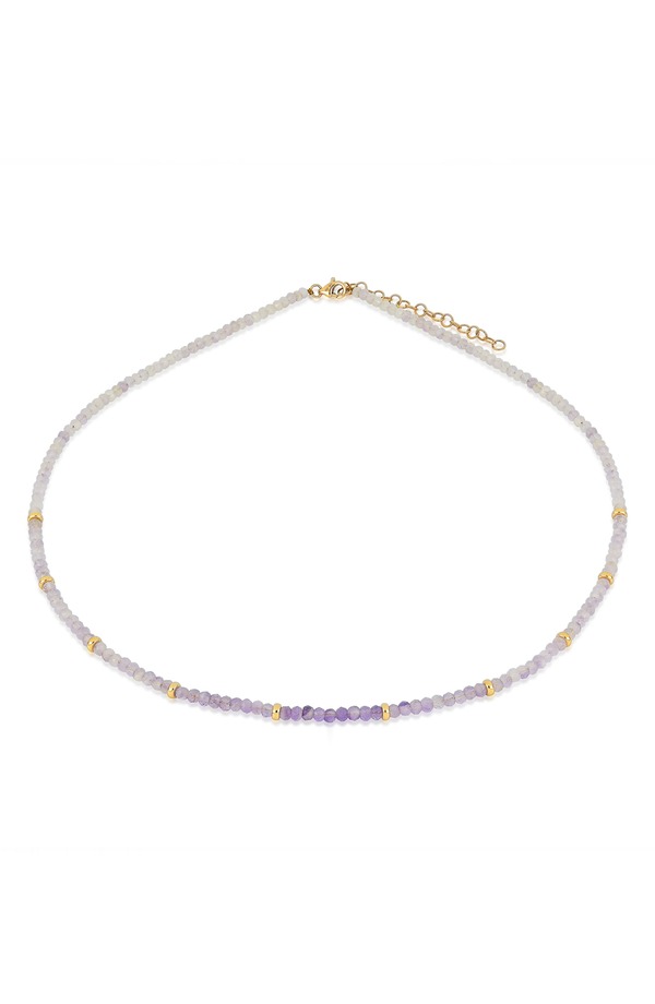 エフコレクション レディース アクセサリー ネックレス・チョーカー レース EF Collection Birthstone Beaded Necklace YELLOW GOLD / AMETHYST イエロー|ReVida 店