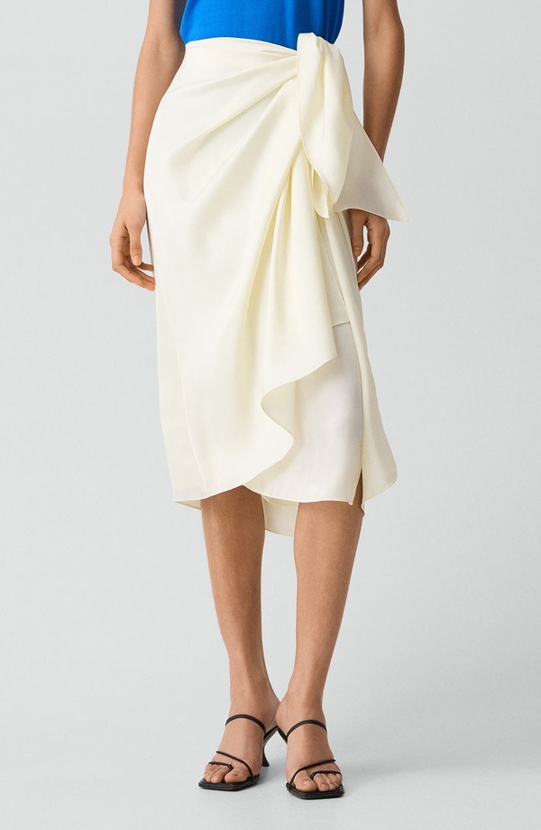 セオリー レディース ボトムスカート サテン Theory Convertible Satin Skirt LEMONGRASS｜ReVida 店