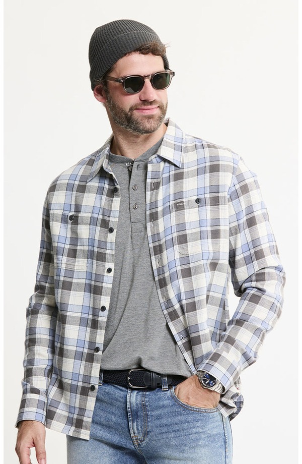 ジャックスガールフレンド メンズ トップス シャツ JACHS Rye Softouch Flannel Workshirt Blue ブルー｜ReVida 店