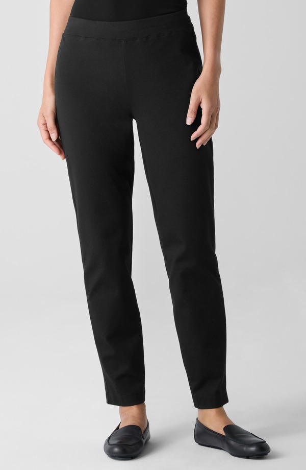 エイリーンフィッシャー レディース ボトムス カジュアルパンツ ハイウエスト プチ アンクル Eileen Fisher High Waist Slim Ankle Pants (Petite Regular) BLACK ブラック｜ReVida 店