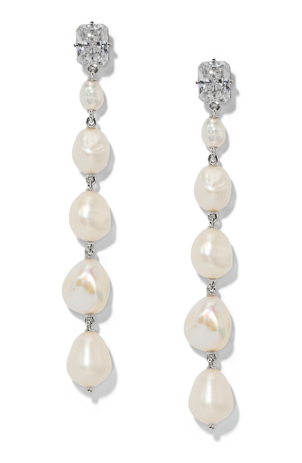 ナディール レディース アクセサリー ピアス・イヤリング Nadri Madrid Freshwater Pearlinear Drop Earrings RHODIUM パール｜ReVida 店