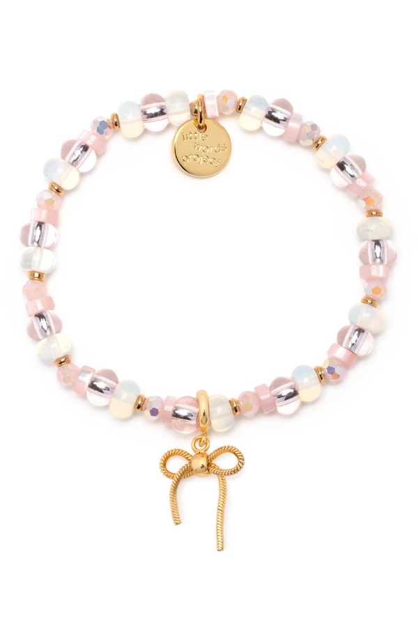 リトルワーズプロジェクト レディース アクセサリー ブレスレット・バングル・アンクレット Little Words Project Bow Charm Beaded Stretch Bracelet GOLD ゴールド|ReVida 店