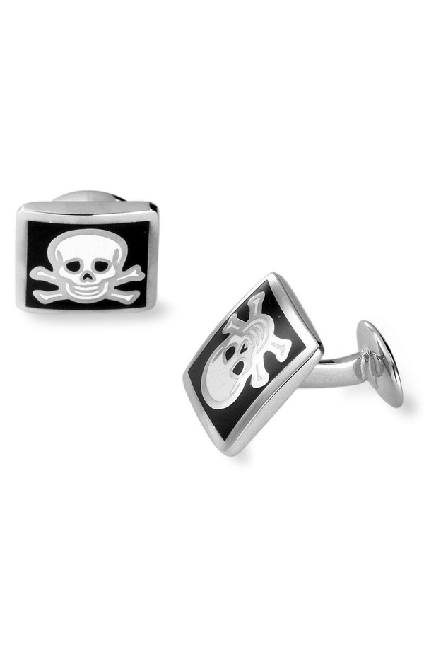 デイビッドドナヒュー メンズ アクセサリー カフスボタン Davidonahue Sterling Silver Cuff Links BLACK ブラック｜ReVida 店
