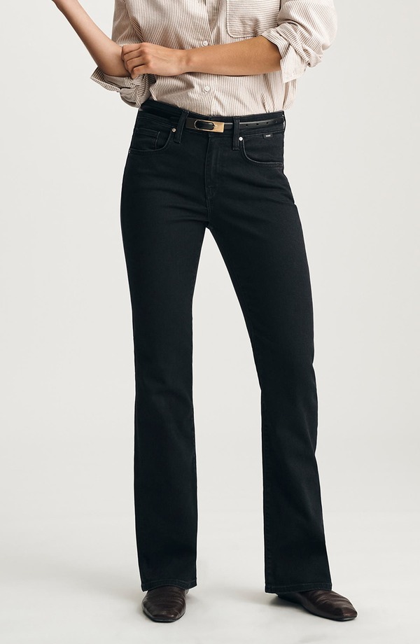 マーヴィ ジーンズ レディース ボトムス デニムパンツ ブーツカット ブーツ Mavi Jeans Vicky Mid Rise Bootcut Jeans DARK SMOKE FEATHER LUXE スモーク｜ReVida 店