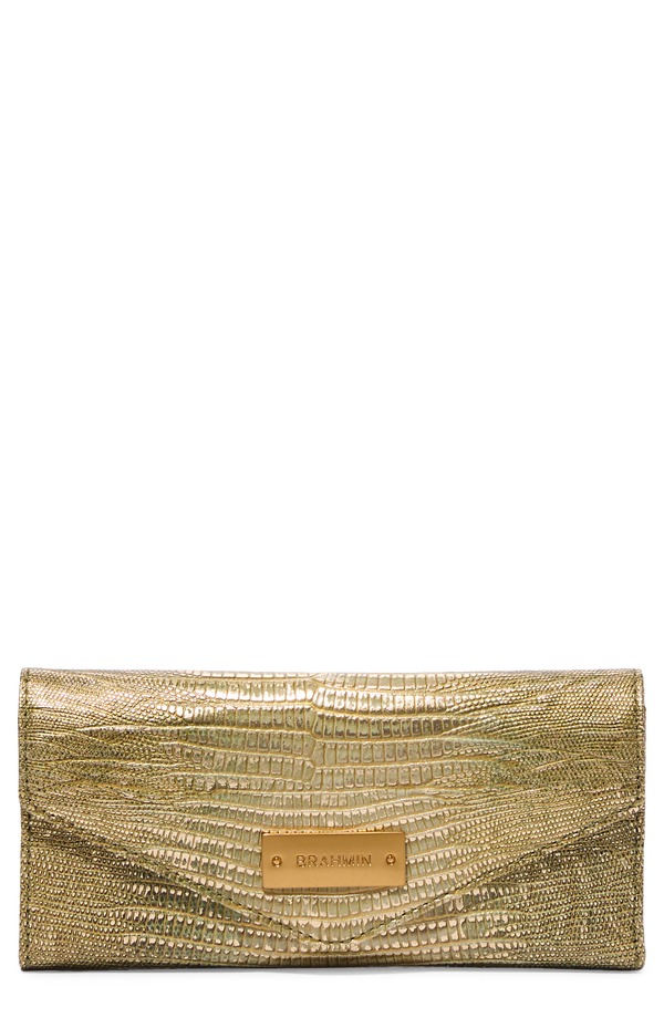 ブランミン レディース アクセサリー 財布 レザー Brahmin Veronica Croc Embossed Leather Wallet OLIVE オリーブ｜ReVida 店 39,520円