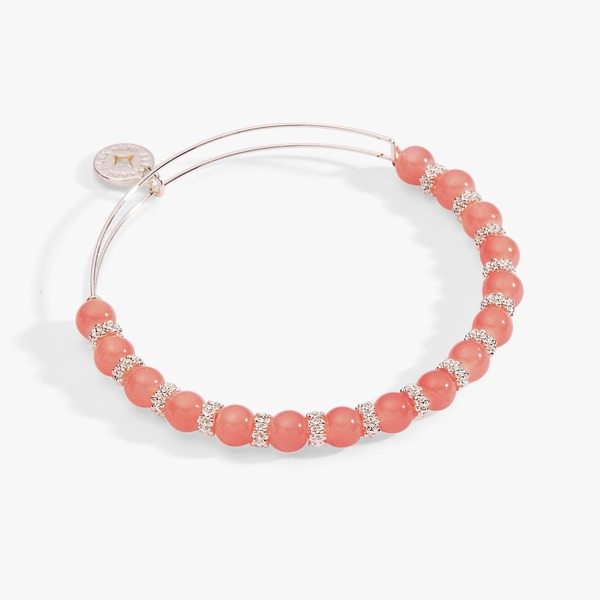 アレックスアンドアニ レディース アクセサリー ブレスレット・バングル・アンクレット Alex and Ani Cherry Quartz Beaded Charm Bangle Silver シルバー|ReVida 店