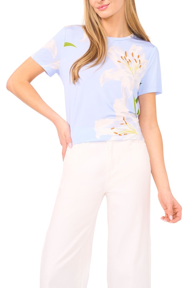 テッドベーカー レディース トップス シャツ フラワー柄 フラワー Ted Baker Spencer Floral Short Sleeve Top BLUE SURF ブルー｜ReVida 店