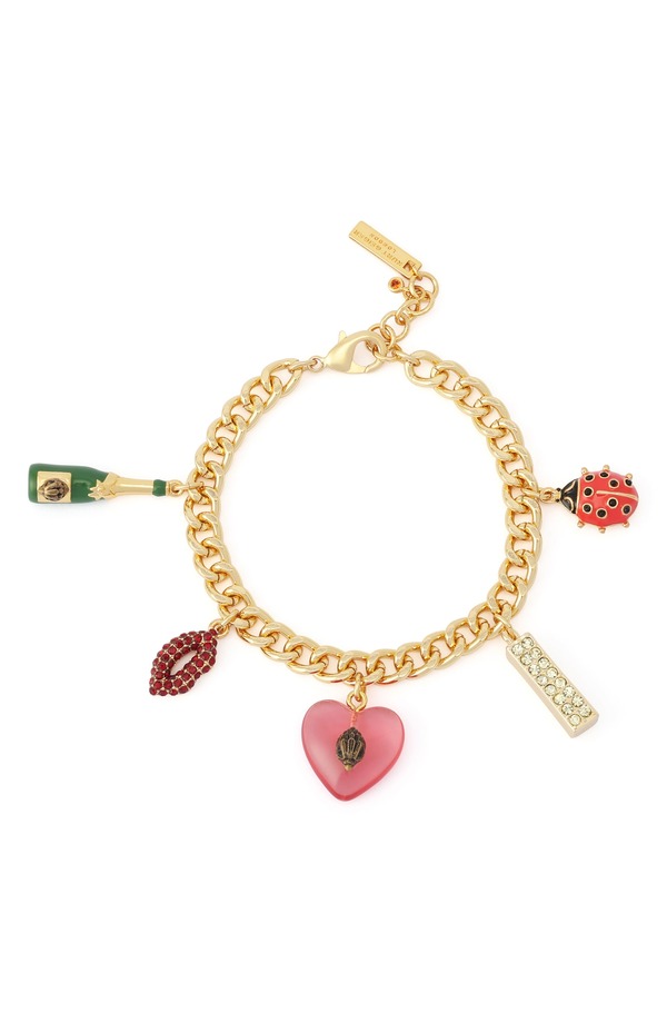 カートジェイガーロンドン レディース アクセサリー ブレスレット・バングル・アンクレット Kurt Geiger London Playful Curb Chain Charm Bracelet GOLD/ MULTI ゴールド|ReVida 店