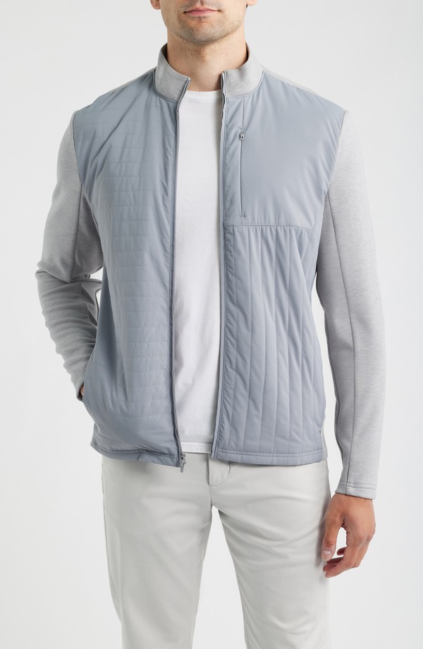 ジョニー オー メンズ アウター コート ジャケット johnnie-O Mixed Media Jacket LIGHT GRAY グレー|ReVida 店