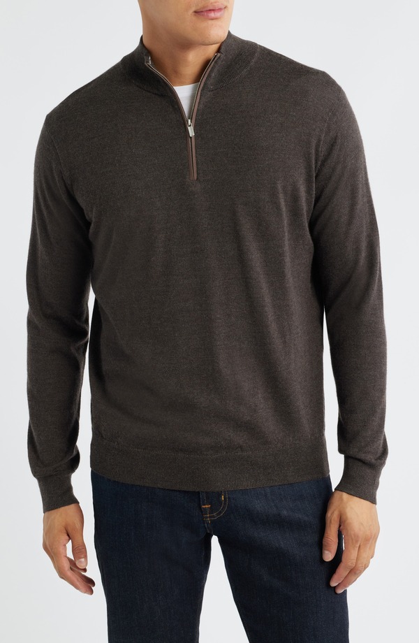 ピーター・ミラー メンズ アウター パーカー・スウェット ハーフジップ ウール セーター Peter Millar Autumn Crest Merino Wool Blend Quarter Zip Sweater French Press