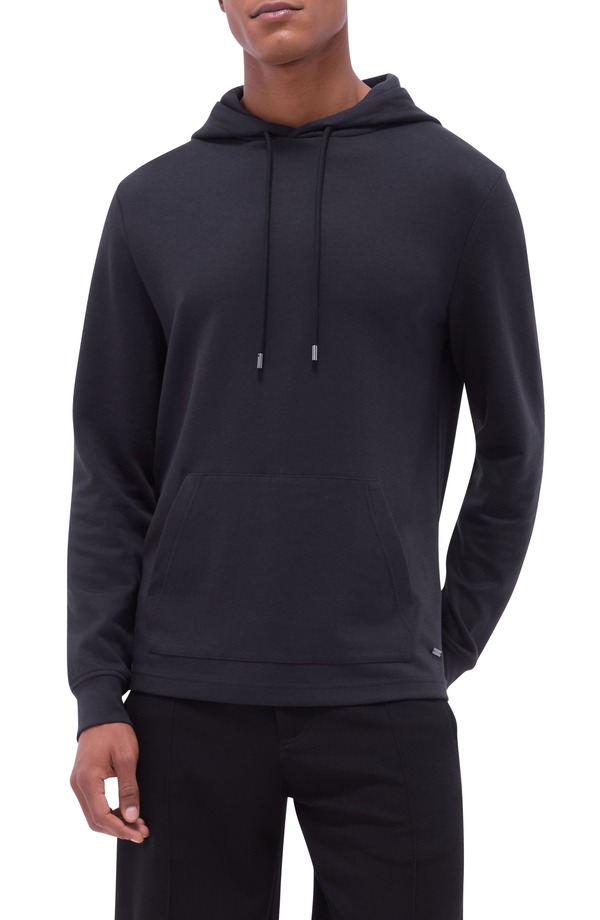ブガッチ メンズ アウター パーカー・スウェット コットン Bugatchi Cotton & Modal Blend Pullover Hoodie Black ブラック