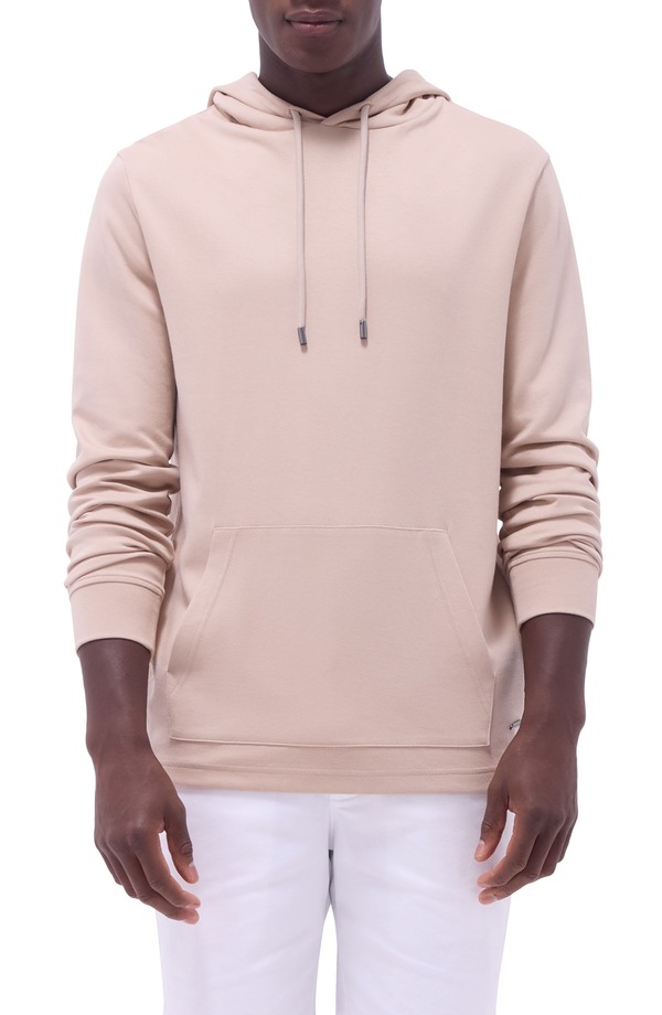 ブガッチ メンズ アウター パーカー・スウェット コットン Bugatchi Cotton & Modal Blend Pullover Hoodie Sand サンド|ReVida 店