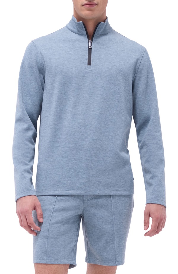 ブガッチ メンズ アウター パーカー・スウェット ハーフジップ Bugatchi Quarter Ziperformance Pullover Shark|ReVida 店