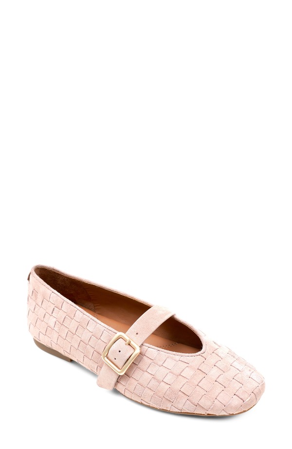 ジェントルソウルズ レディース シューズ パンプス Gentle Souls Winifred Woven Mary Jane Flat Light Pink Suede サクラ色